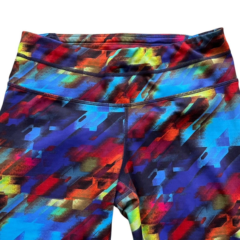 Athleta Pants Women's Size S Athletic Capri Leggings Colorburst Sonar Yoga - Picture 2 of 13